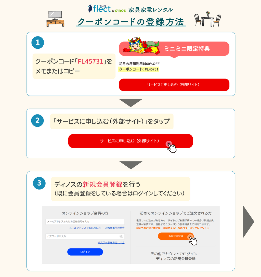 flect 家具家電レンタル